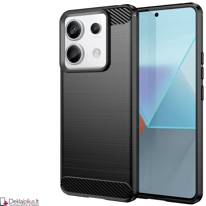 Carbon guminis dėklas - juodas (Xiaomi Redmi Note 13 Pro 5G/Poco X6 5G) Carbon guminis dėklas - juodas (Xiaomi Redmi Note 13 Pro 5G/Poco X6 5G)